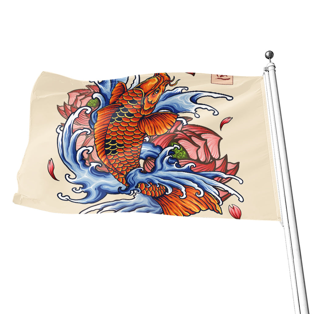 Japanese Koi Fish Tattoo Print Flag