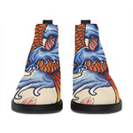 Japanese Koi Fish Tattoo Print Flat Ankle Boots