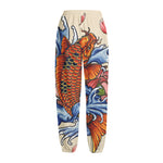 Japanese Koi Fish Tattoo Print Fleece Lined Knit Pants