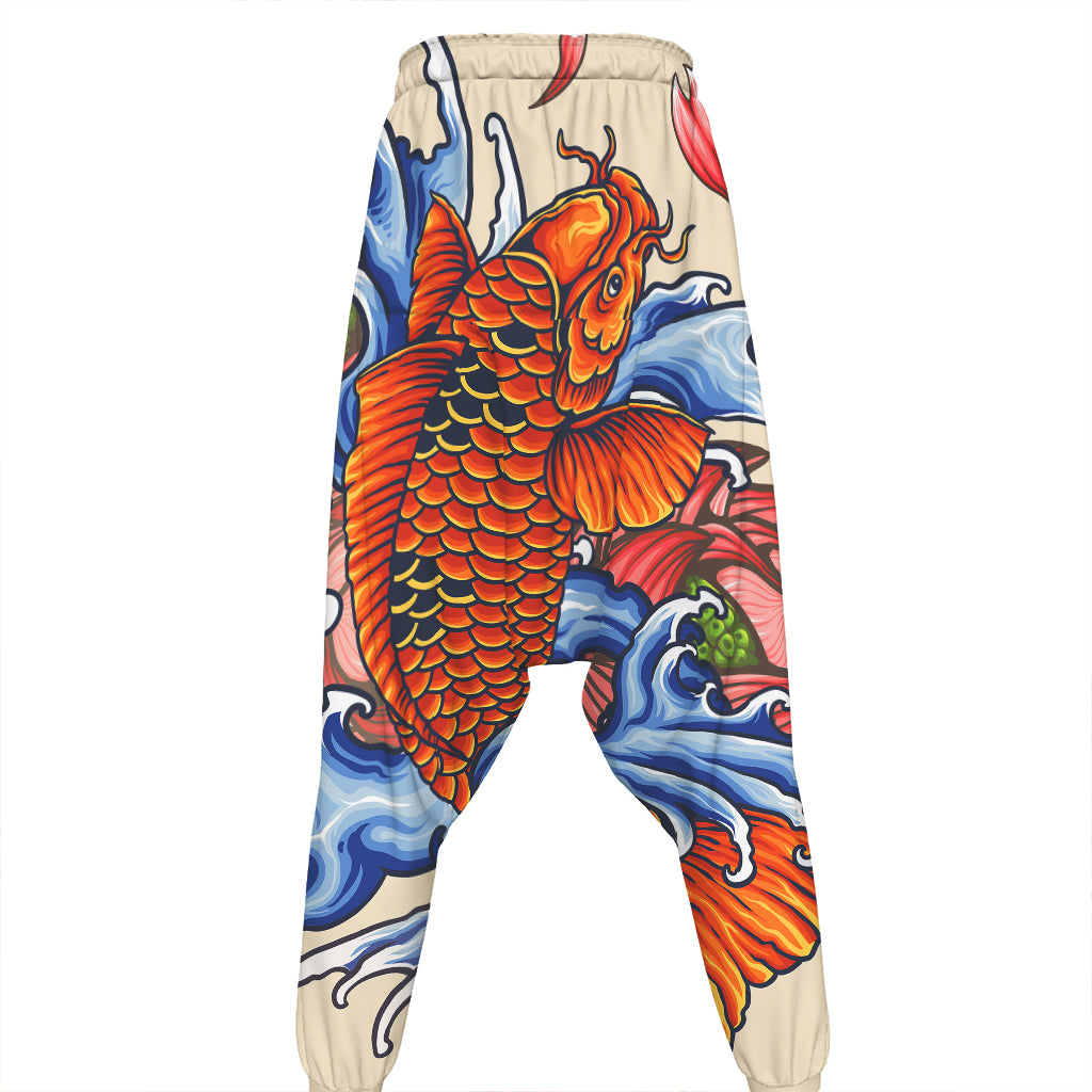 Japanese Koi Fish Tattoo Print Hammer Pants