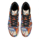 Japanese Koi Fish Tattoo Print High Top Leather Sneakers