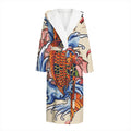 Japanese Koi Fish Tattoo Print Hooded Bathrobe