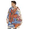 Japanese Koi Fish Tattoo Print Hoodie Blanket