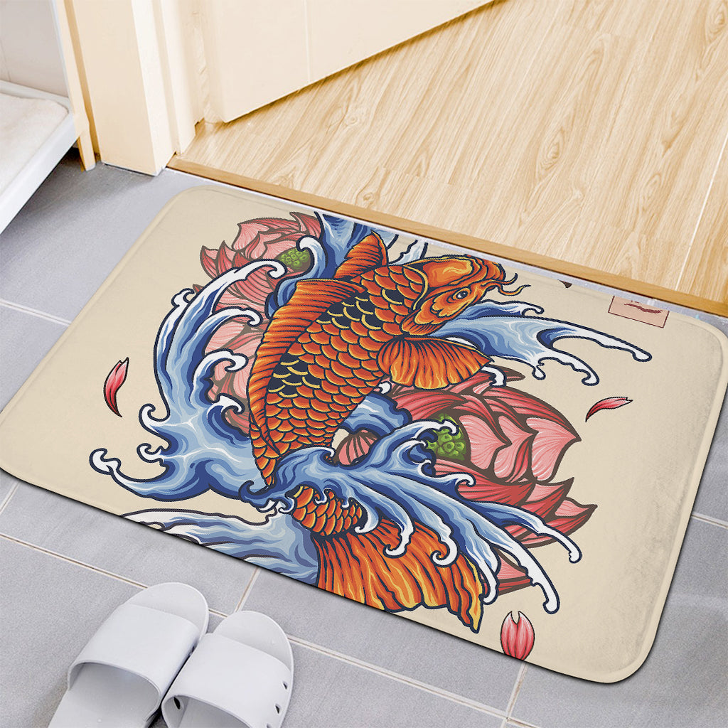 Japanese Koi Fish Tattoo Print Indoor Door Mat