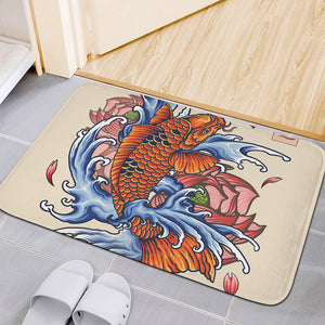 Japanese Koi Fish Tattoo Print Indoor Door Mat