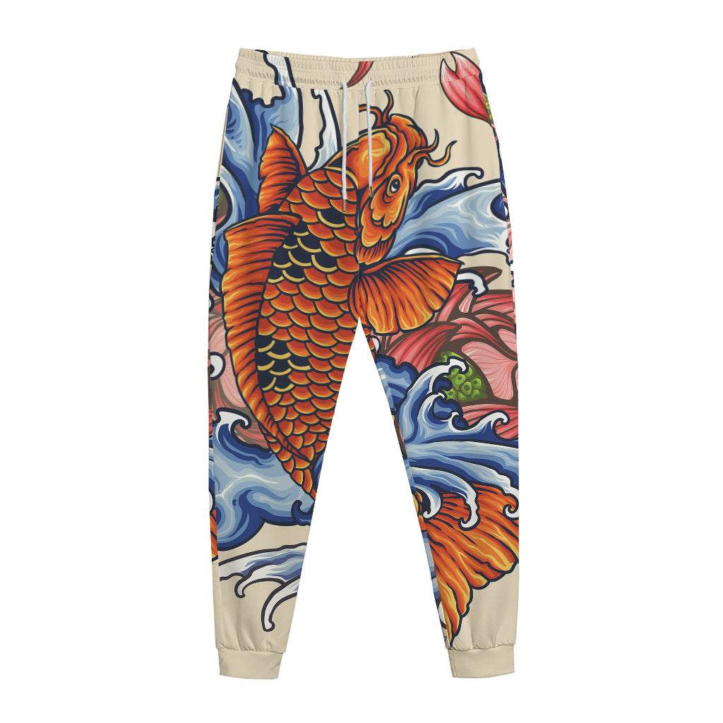 Japanese Koi Fish Tattoo Print Jogger Pants