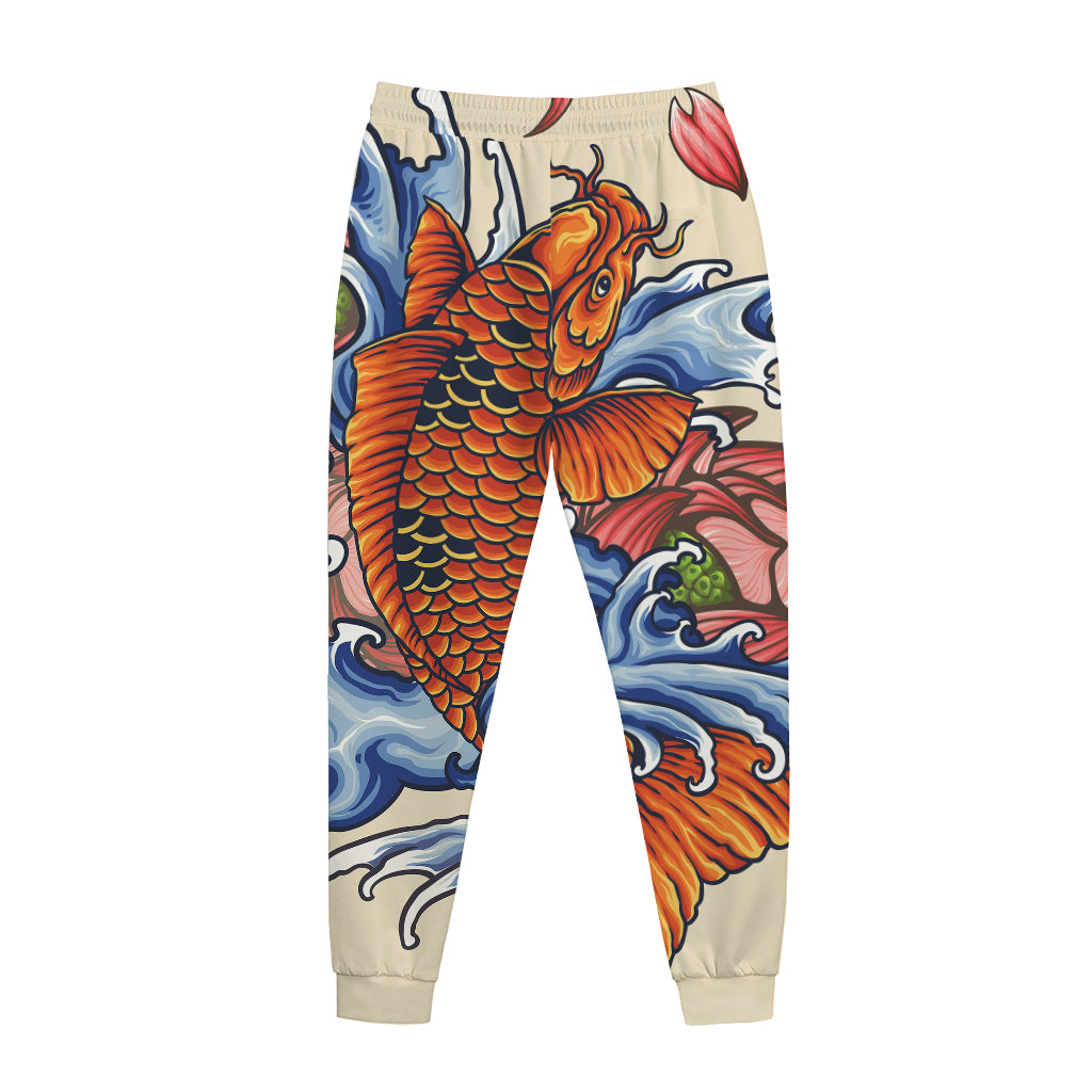 Japanese Koi Fish Tattoo Print Jogger Pants