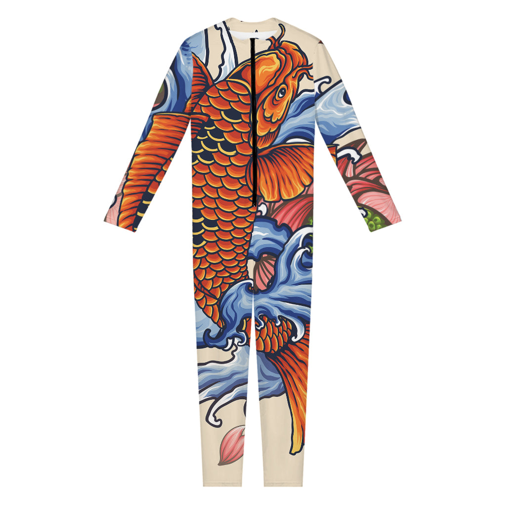 Japanese Koi Fish Tattoo Print Jumpsuit