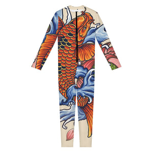 Japanese Koi Fish Tattoo Print Jumpsuit