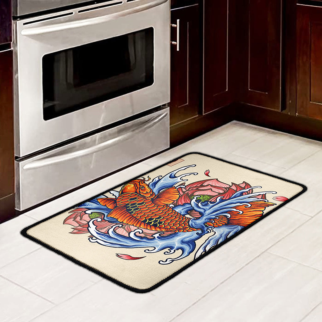 Japanese Koi Fish Tattoo Print Kitchen Mat