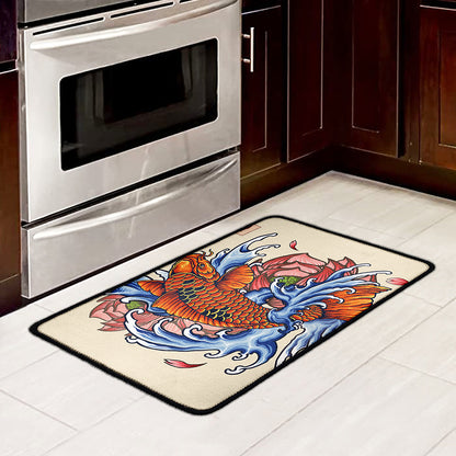 Japanese Koi Fish Tattoo Print Kitchen Mat
