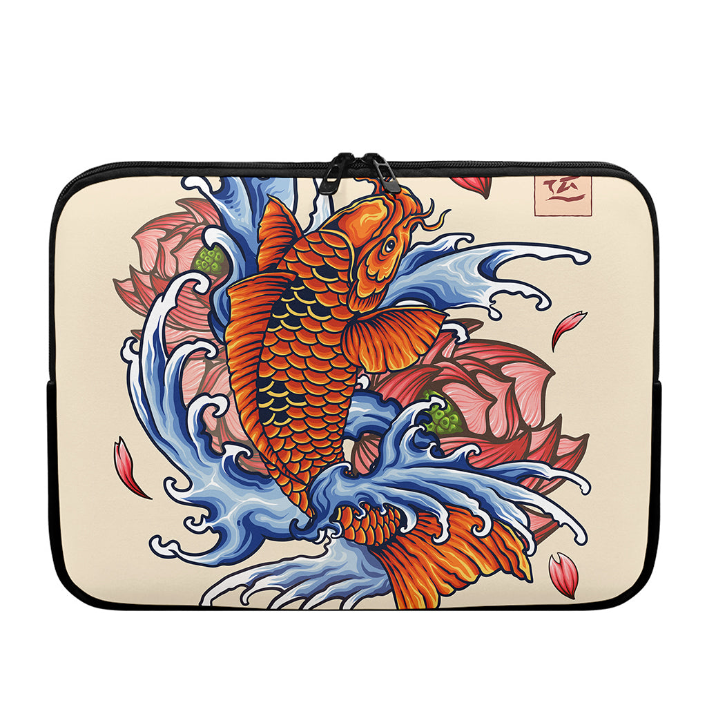 Japanese Koi Fish Tattoo Print Laptop Sleeve