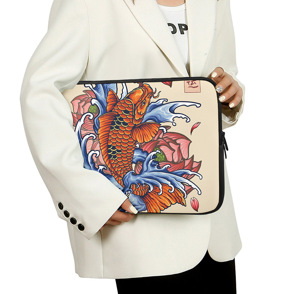 Japanese Koi Fish Tattoo Print Laptop Sleeve