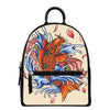 Japanese Koi Fish Tattoo Print Leather Backpack