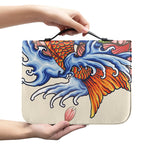Japanese Koi Fish Tattoo Print Leather Bible Cover