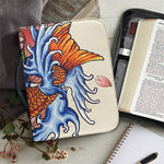 Japanese Koi Fish Tattoo Print Leather Bible Cover