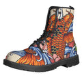 Japanese Koi Fish Tattoo Print Lace-Up Boots