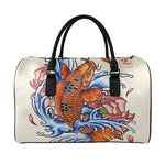 Japanese Koi Fish Tattoo Print Leather Duffle Bag