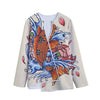 Japanese Koi Fish Tattoo Print Long Sleeve Short Coat