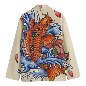 Japanese Koi Fish Tattoo Print Men's Blazer