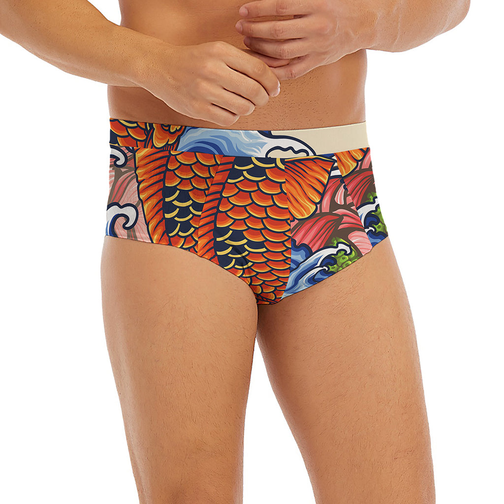 Japanese Koi Fish Tattoo Print Men's Briefs