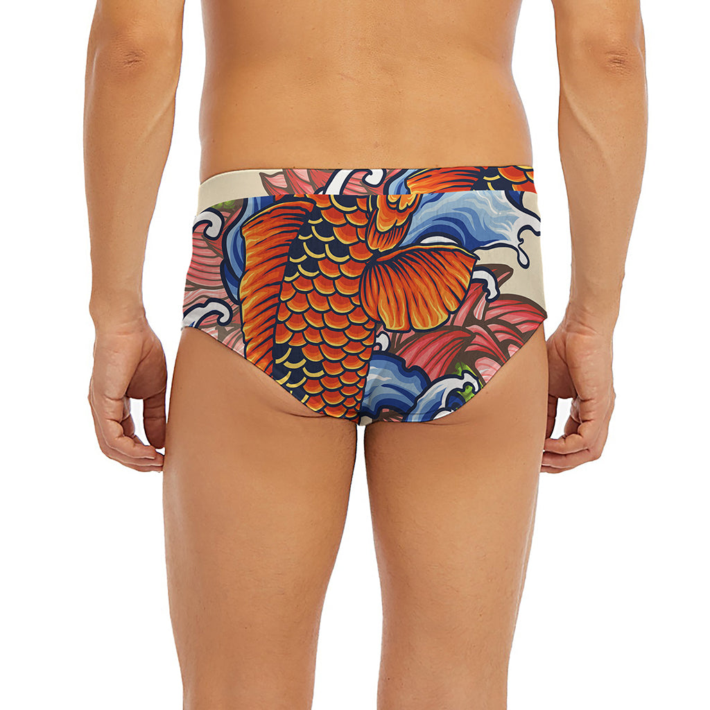 Japanese Koi Fish Tattoo Print Men's Briefs