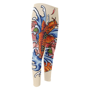 Japanese Koi Fish Tattoo Print Men's Compression Pants