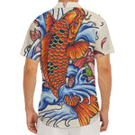 Japanese Koi Fish Tattoo Print Men's Deep V-Neck Shirt