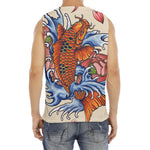 Japanese Koi Fish Tattoo Print Men's Fitness Tank Top