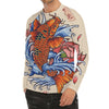 Japanese Koi Fish Tattoo Print Men's Long Sleeve Rash Guard