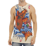 Japanese Koi Fish Tattoo Print Men's Muscle Tank Top