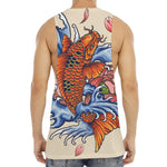 Japanese Koi Fish Tattoo Print Men's Muscle Tank Top