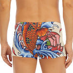 Japanese Koi Fish Tattoo Print Men's Short Boxer Briefs