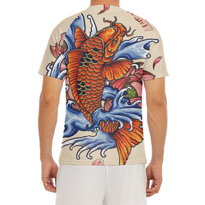 Japanese Koi Fish Tattoo Print Men's Short Sleeve Rash Guard