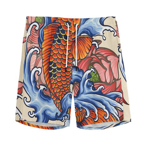 Japanese Koi Fish Tattoo Print Men's Sports Shorts