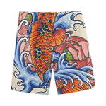 Japanese Koi Fish Tattoo Print Men's Sports Shorts