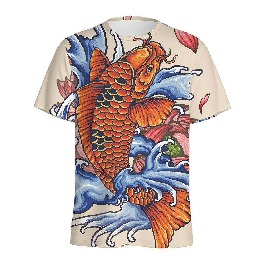 Japanese Koi Fish Tattoo Print Men's Sports T-Shirt