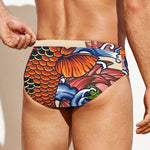 Japanese Koi Fish Tattoo Print Men's Swim Briefs