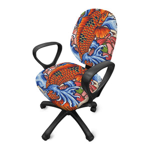 Japanese Koi Fish Tattoo Print Office Chair Cover