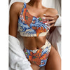 Japanese Koi Fish Tattoo Print One Shoulder Bikini Top