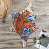 Japanese Koi Fish Tattoo Print One Shoulder Bodysuit