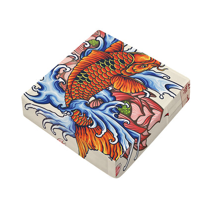 Japanese Koi Fish Tattoo Print Outdoor Seat Cushion Cover