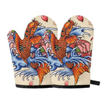 Japanese Koi Fish Tattoo Print Oven Mitts