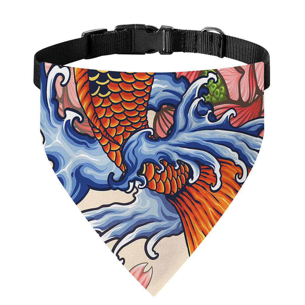 Japanese Koi Fish Tattoo Print Over The Collar Dog Bandana