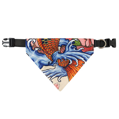Japanese Koi Fish Tattoo Print Over The Collar Dog Bandana
