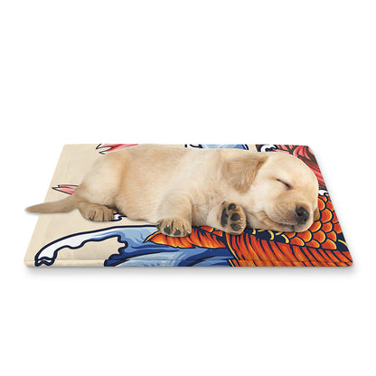 Japanese Koi Fish Tattoo Print Pet Cooling Mat Cover