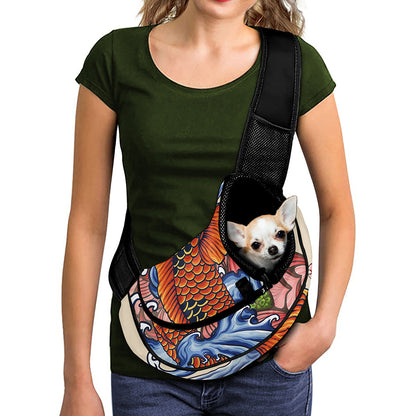 Japanese Koi Fish Tattoo Print Pet Sling Carrier