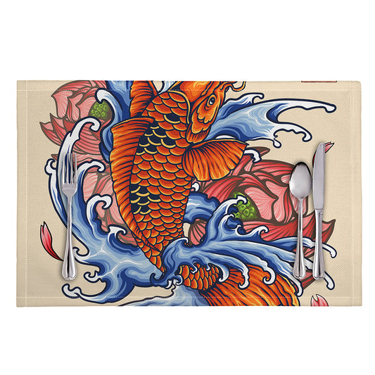 Japanese Koi Fish Tattoo Print Placemat