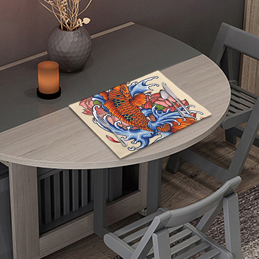 Japanese Koi Fish Tattoo Print Placemat