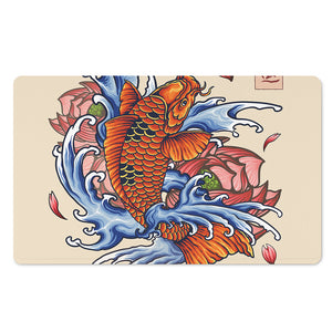 Japanese Koi Fish Tattoo Print Polyester Doormat